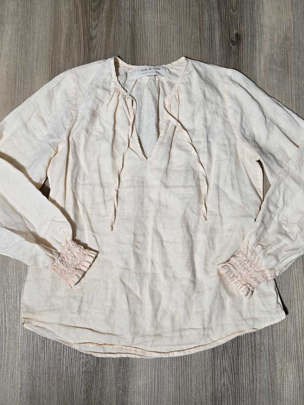 cloth & stone Tie-Neck Peasant Blouse